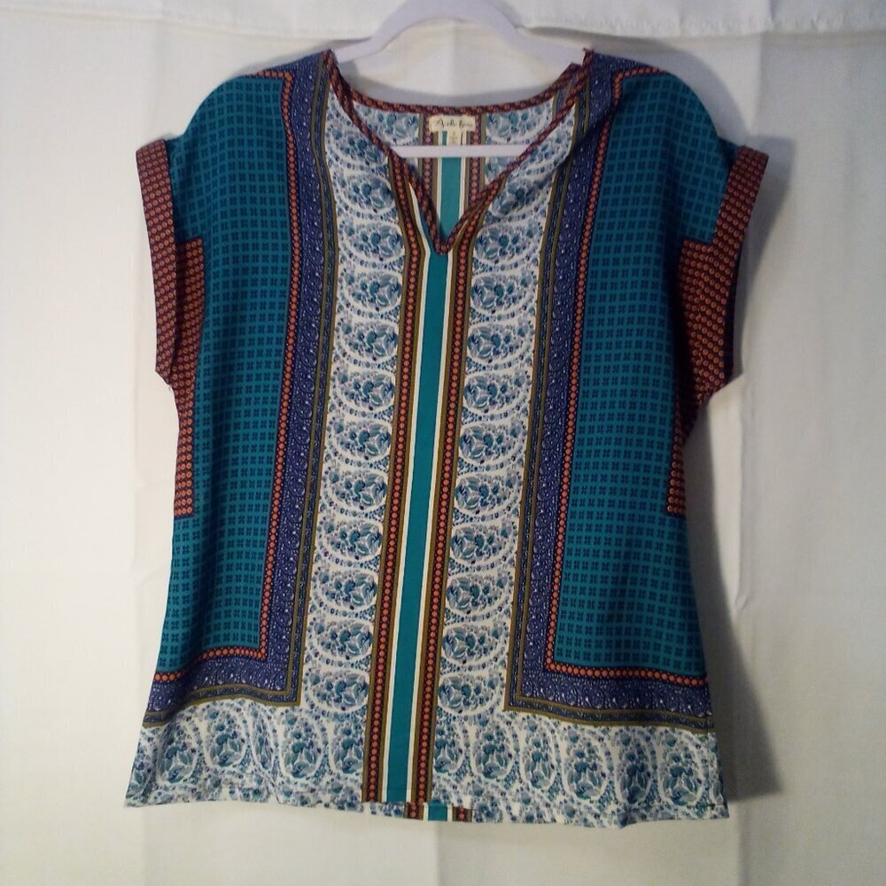 Antilia Femme Blouse Women S Short Sleeve Multi Pattern Colorful